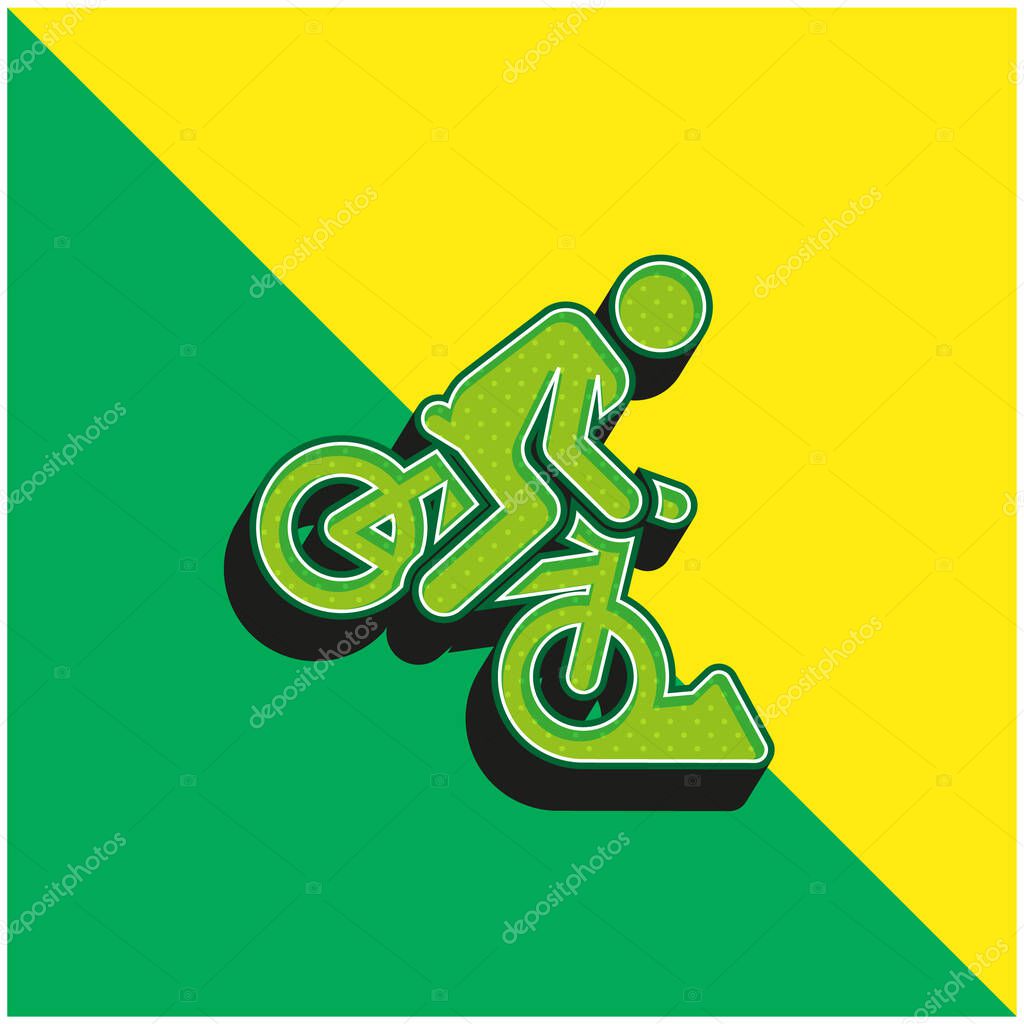 Accident Green and yellow modern 3d vector icon logo