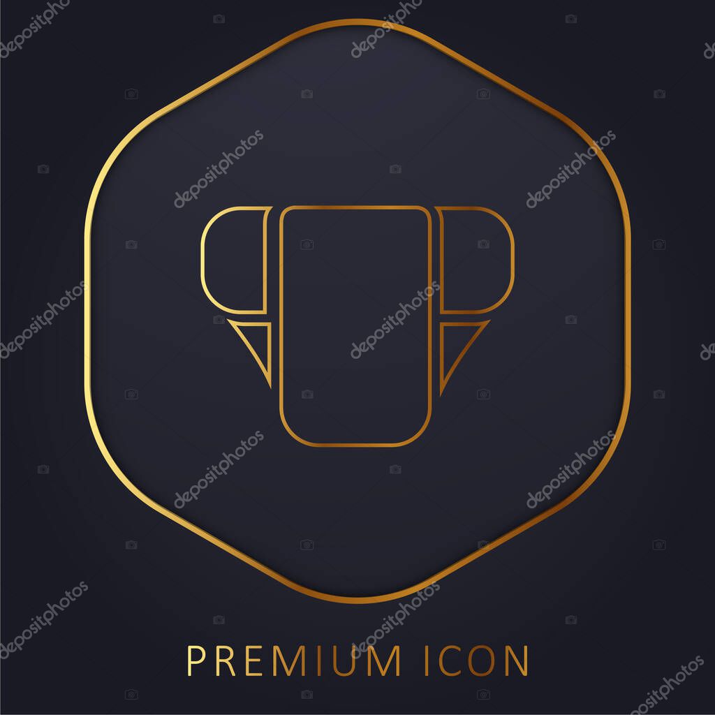Baby Diaper golden line premium logo or icon