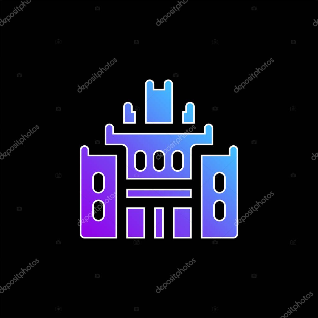 African Heritage House blue gradient vector icon
