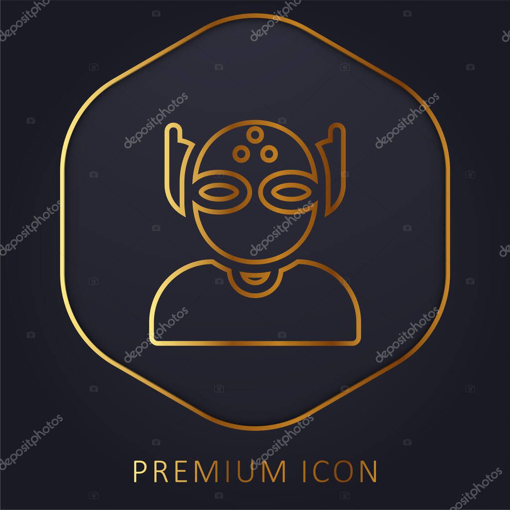 Alien golden line premium logo or icon