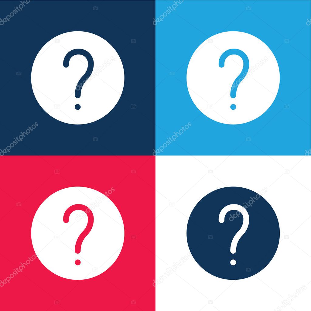 About blue and red four color minimal icon set