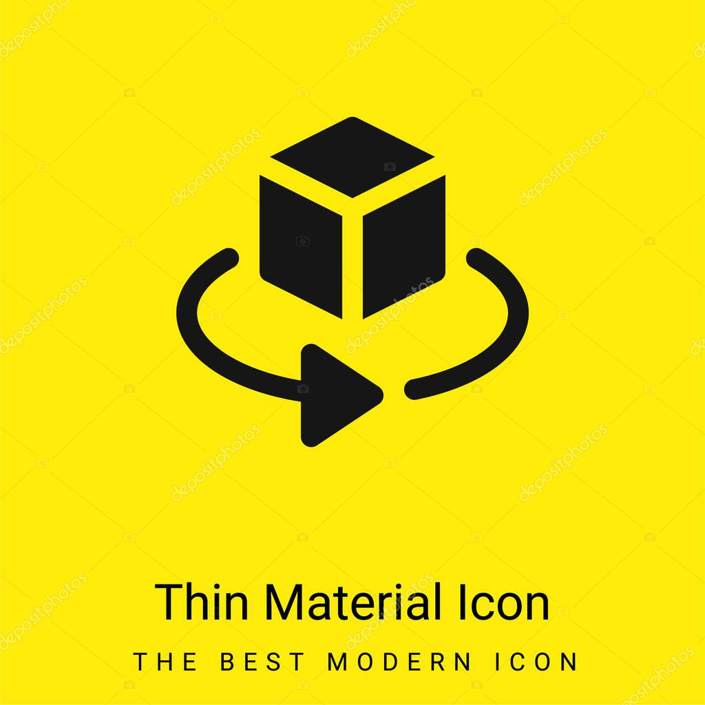 3d minimal bright yellow material icon