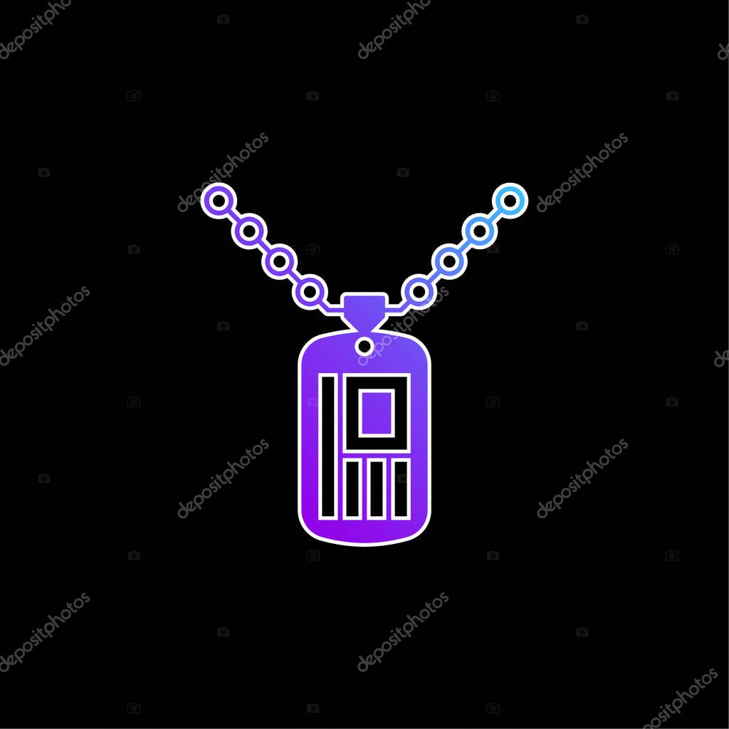 Army Dog Tag blue gradient vector icon