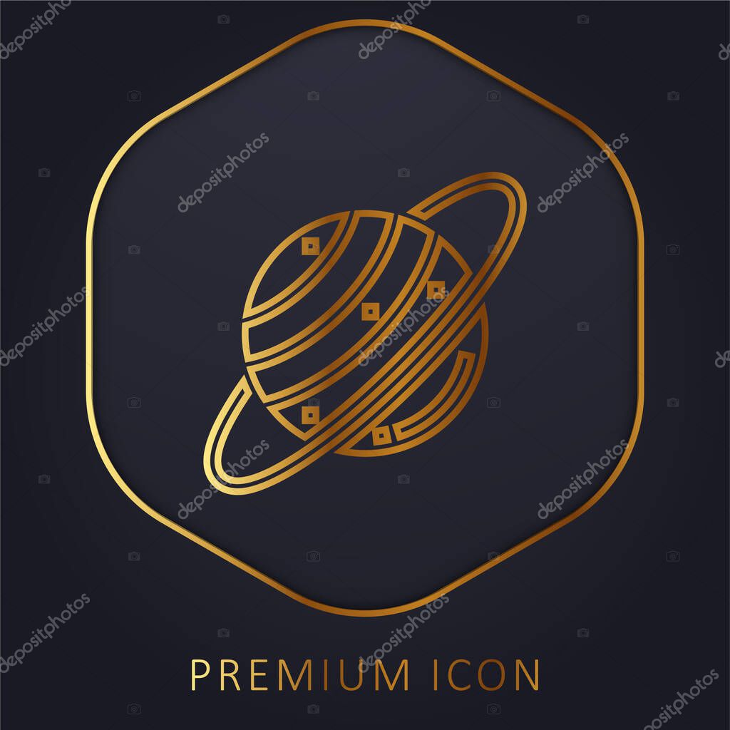 Astronomy golden line premium logo or icon