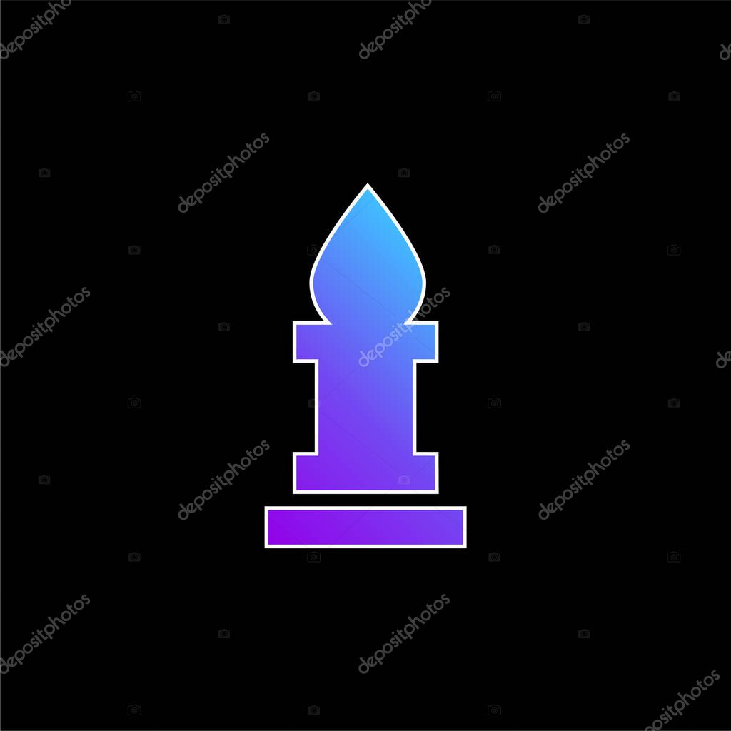 Bishop Chess Piece blue gradient vector icon