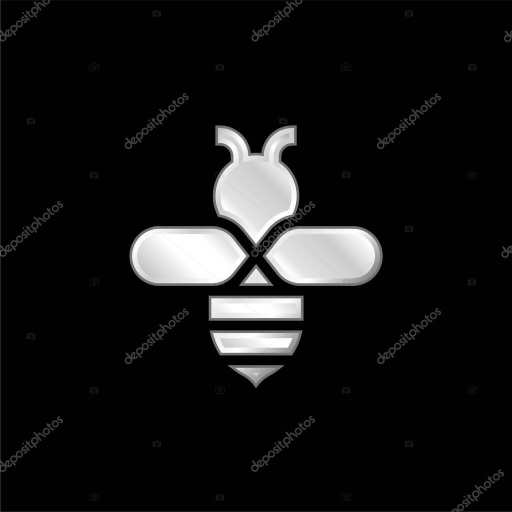Bee silver plated metallic icon