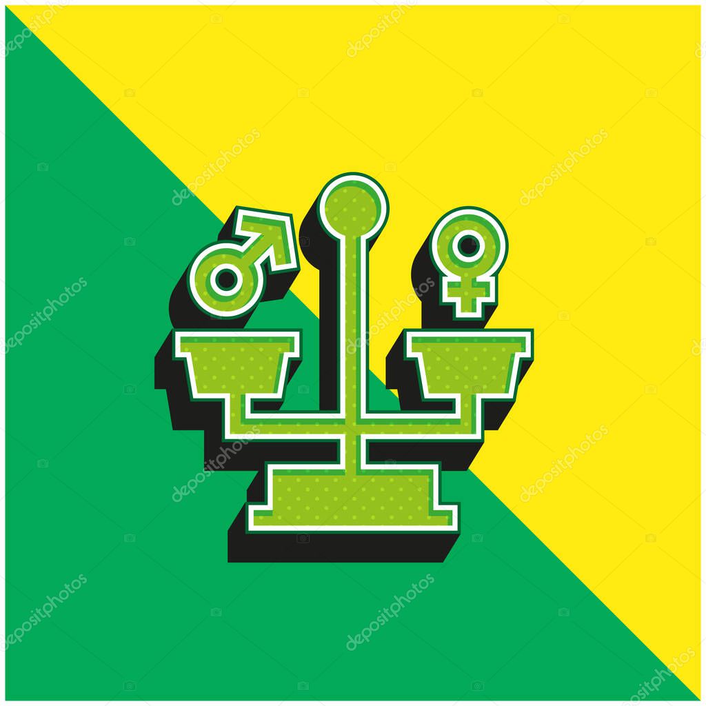 Balance Green and yellow modern 3d vector icon logo