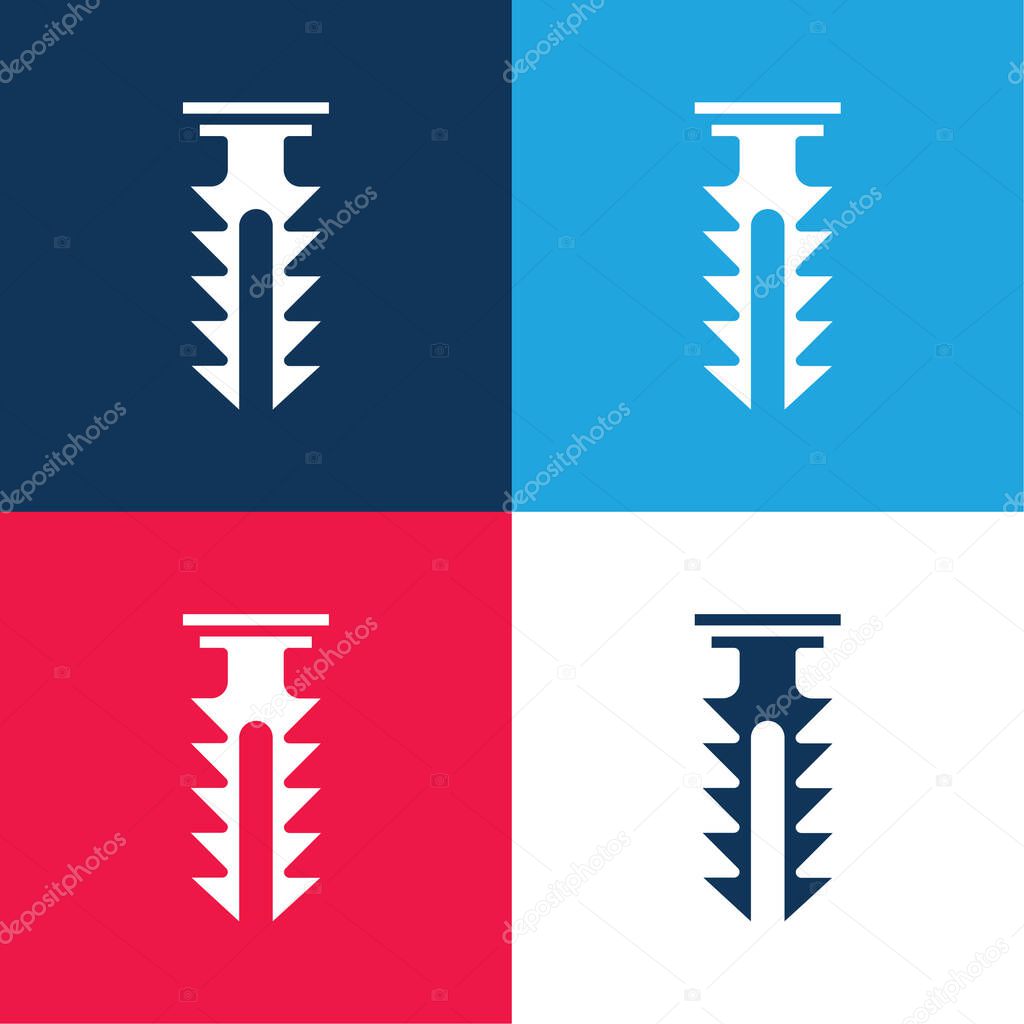 Anchor blue and red four color minimal icon set