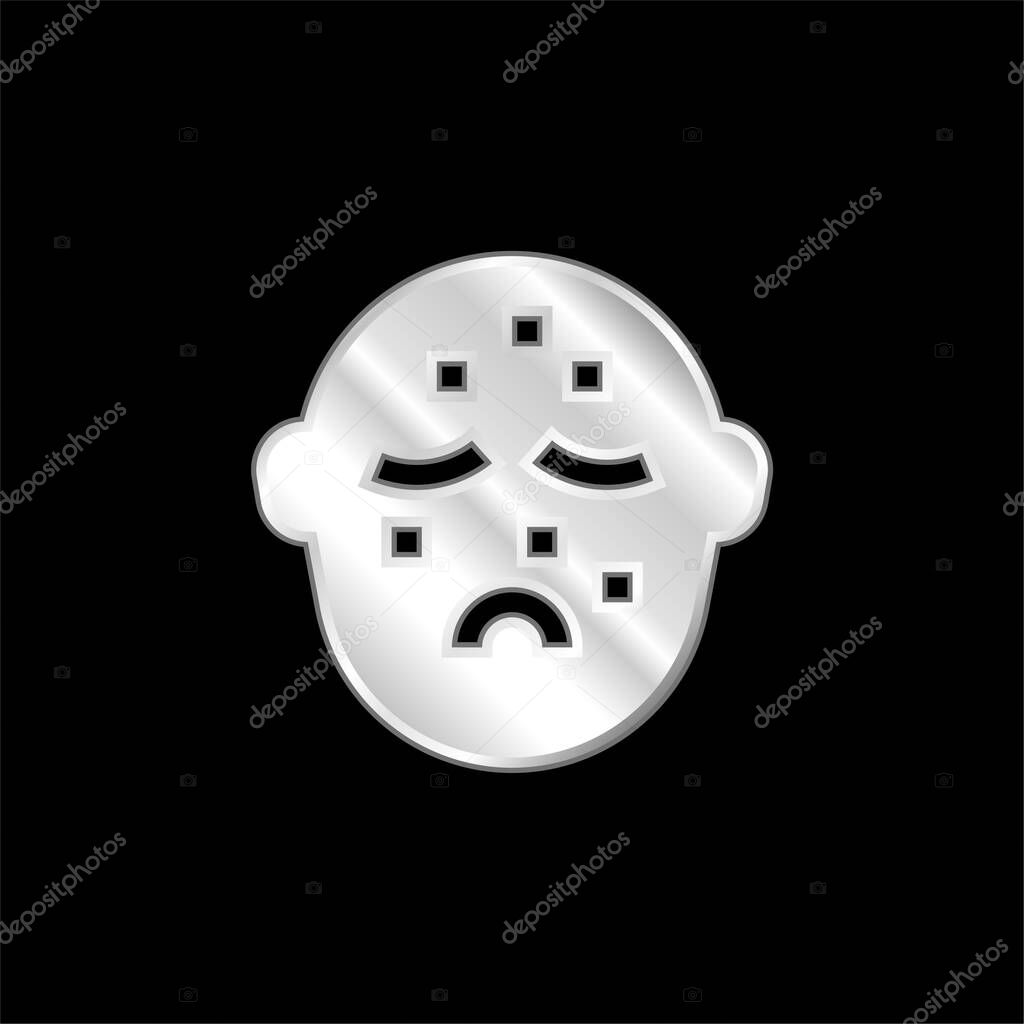 Acne silver plated metallic icon