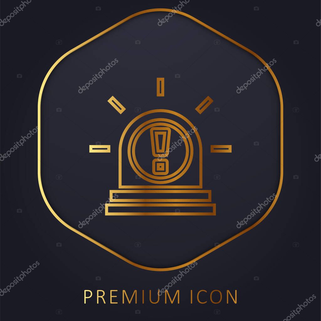 Alert golden line premium logo or icon