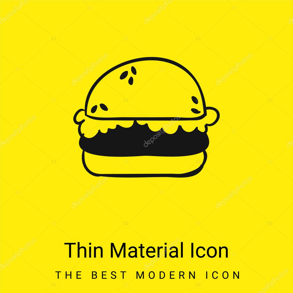 Bread minimal bright yellow material icon