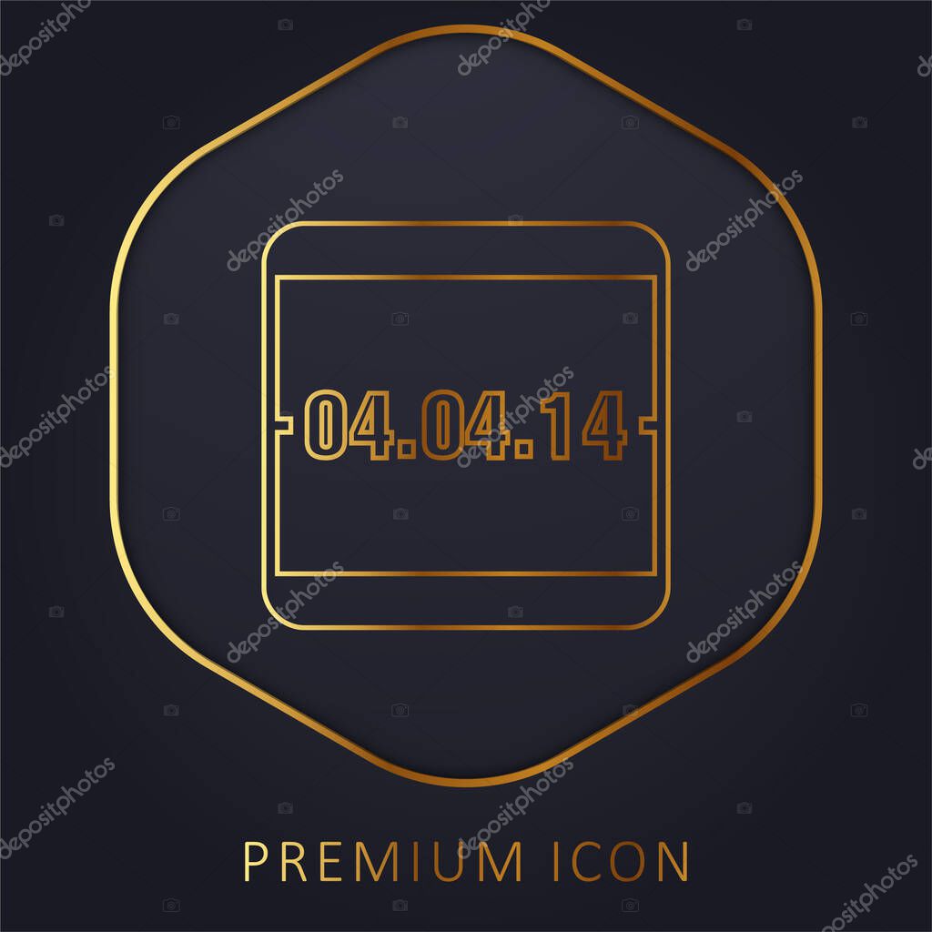 April 4 Of 2014 Event Calendar Page golden line premium logo or icon