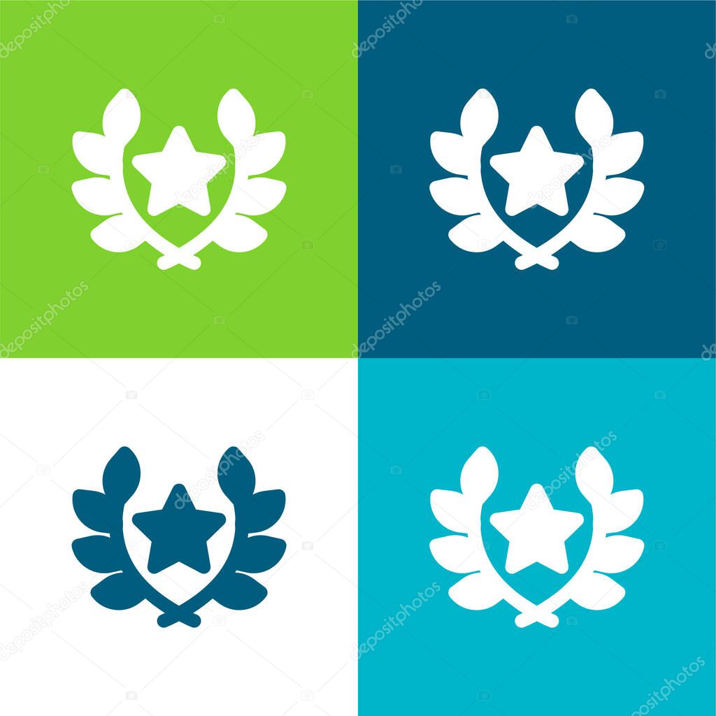 Award Flat four color minimal icon set