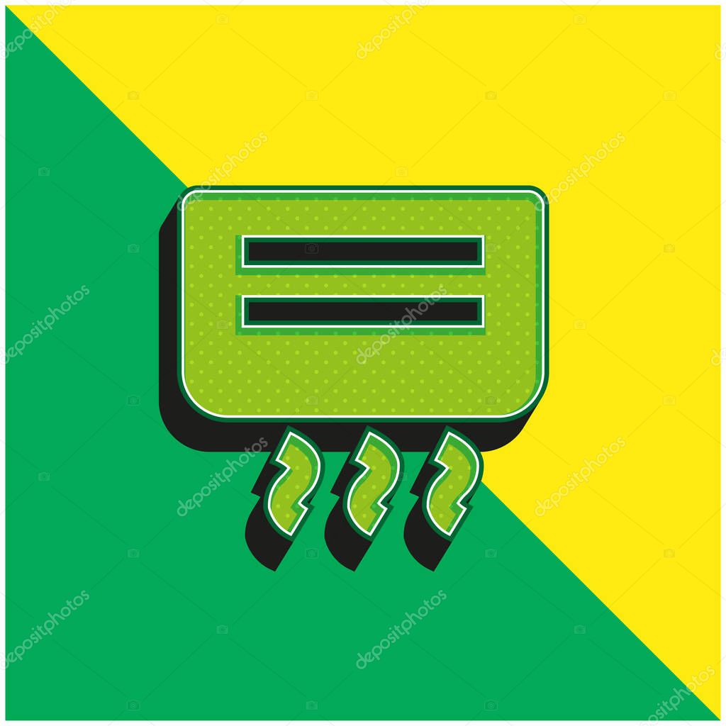 Air Conditioner Green and yellow modern 3d vector icon logo