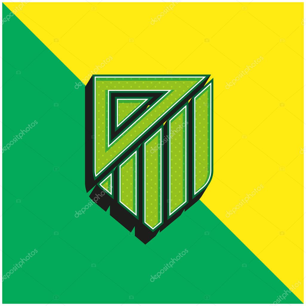 Atletico De Madrid Green and yellow modern 3d vector icon logo