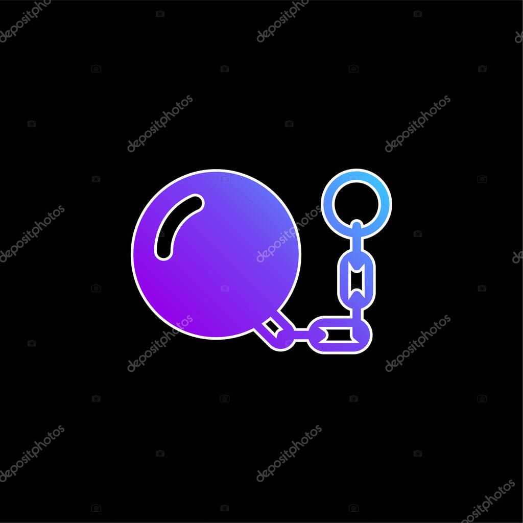 Ball And Chain blue gradient vector icon