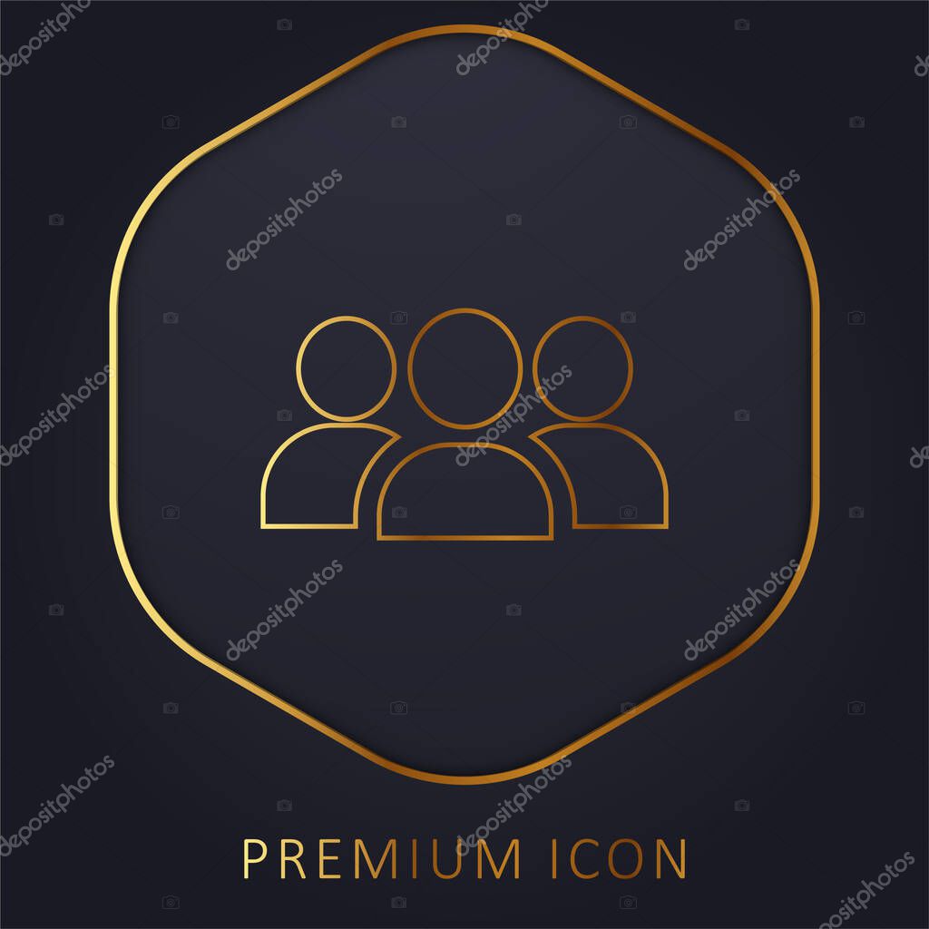 Audience golden line premium logo or icon