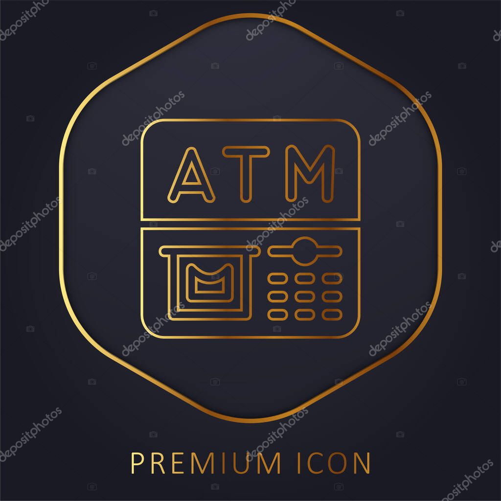 Atm golden line premium logo or icon