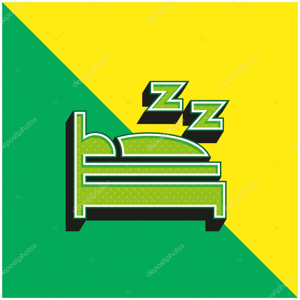 Bed Green and yellow modern 3d vector icon logo
