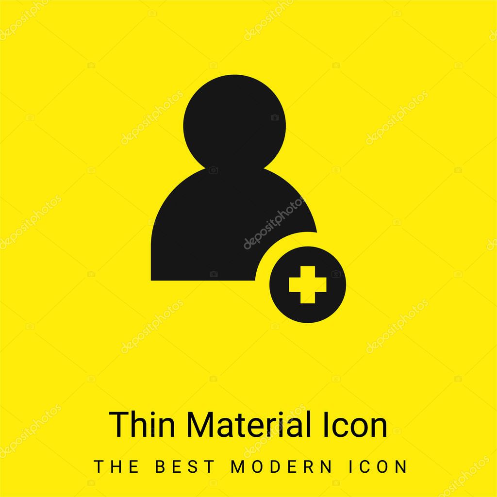 Add Friend minimal bright yellow material icon