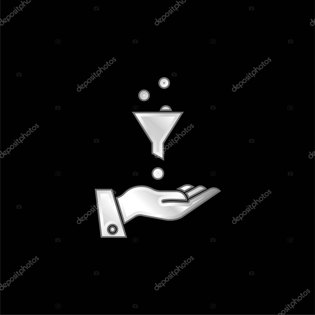 Ads silver plated metallic icon