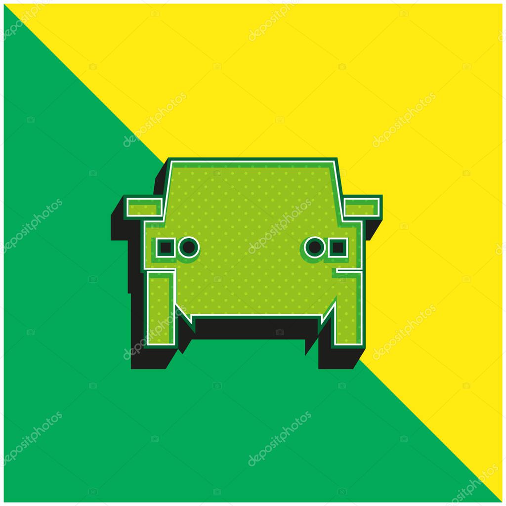 All Terrain Vehicle Green and yellow modern 3d vector icon logo