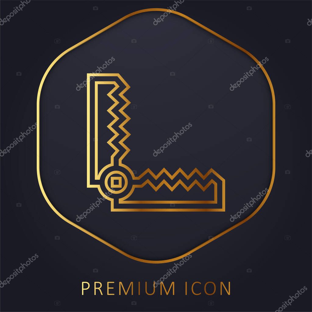 Bear Trap golden line premium logo or icon