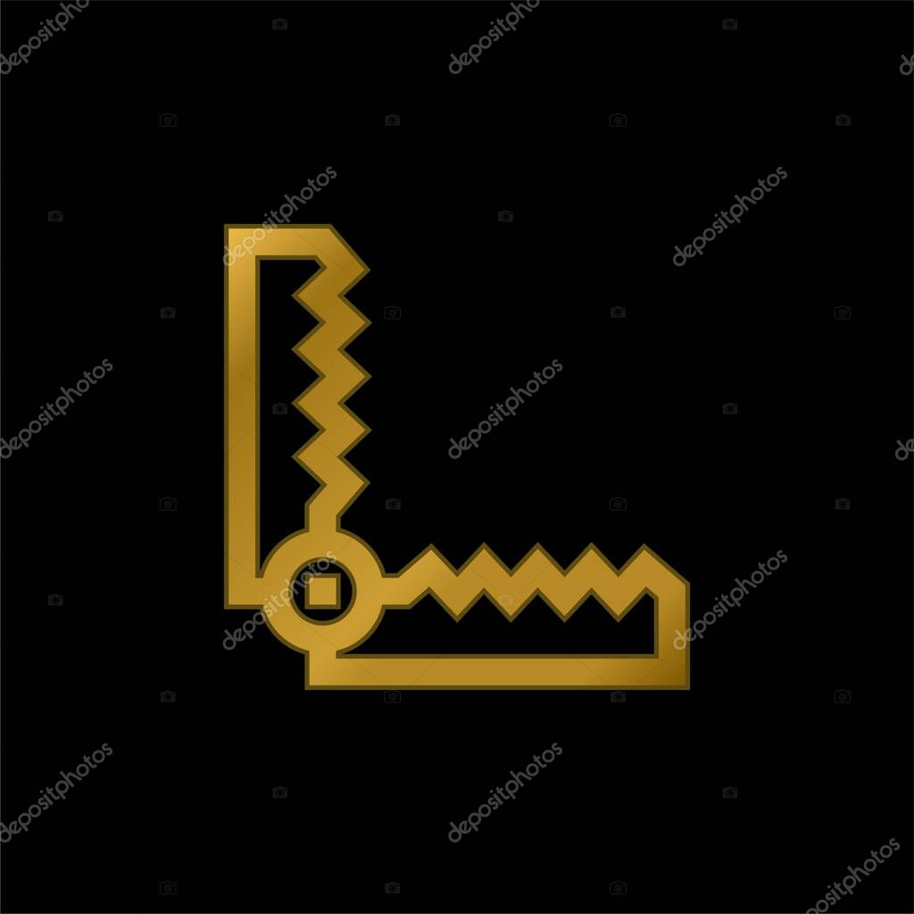 Bear Trap gold plated metalic icon or logo vector