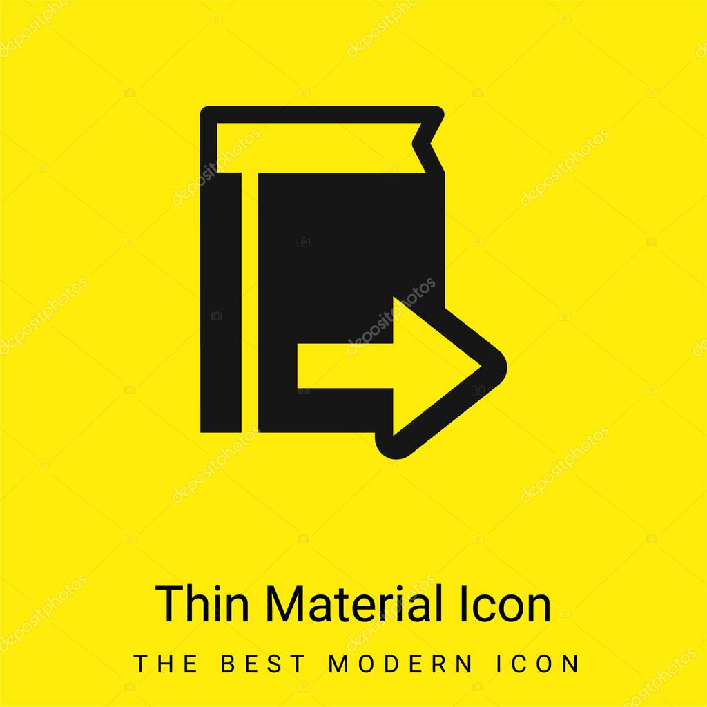 Book Symbol With Right Arrow minimal bright yellow material icon