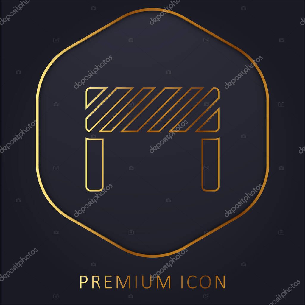 Barrier golden line premium logo or icon