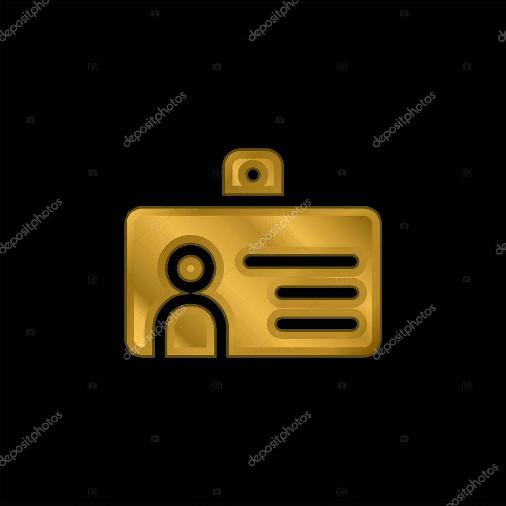 Badge gold plated metalic icon or logo vector