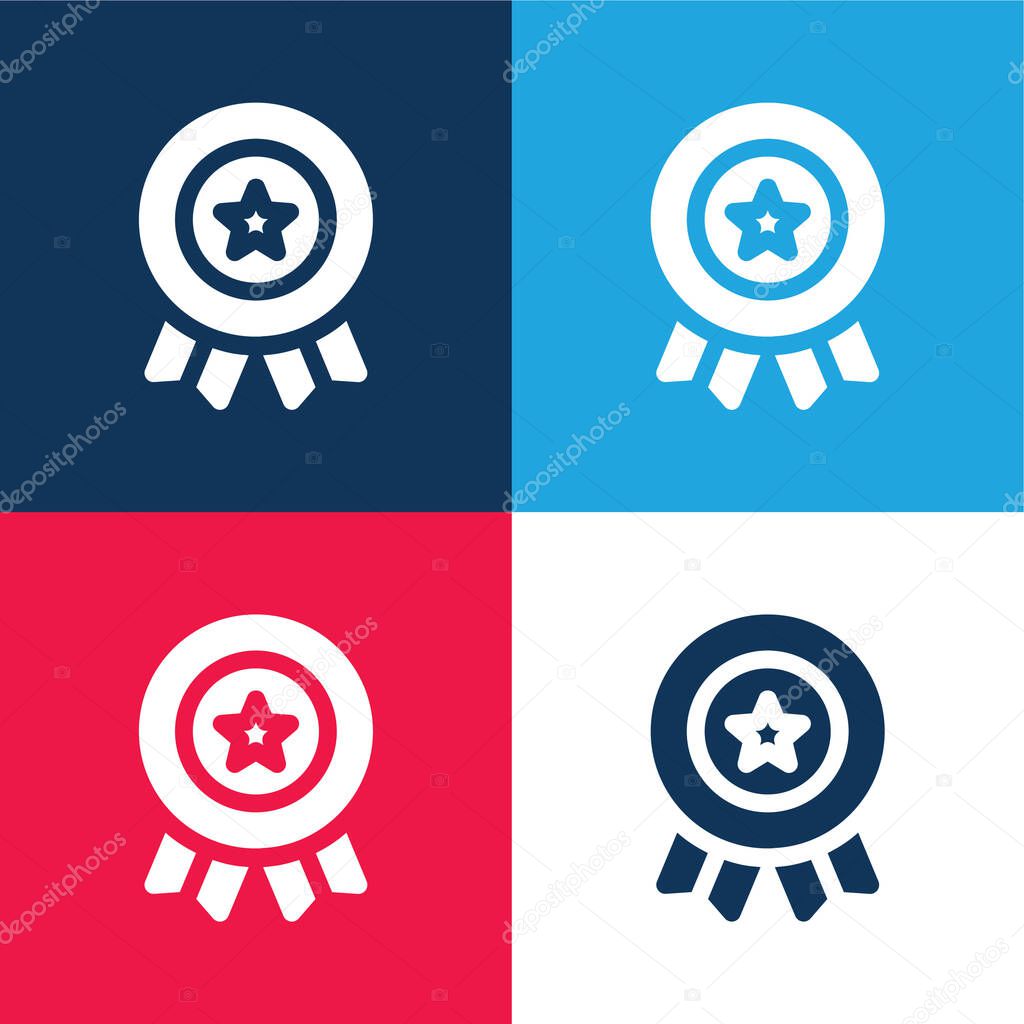 American blue and red four color minimal icon set