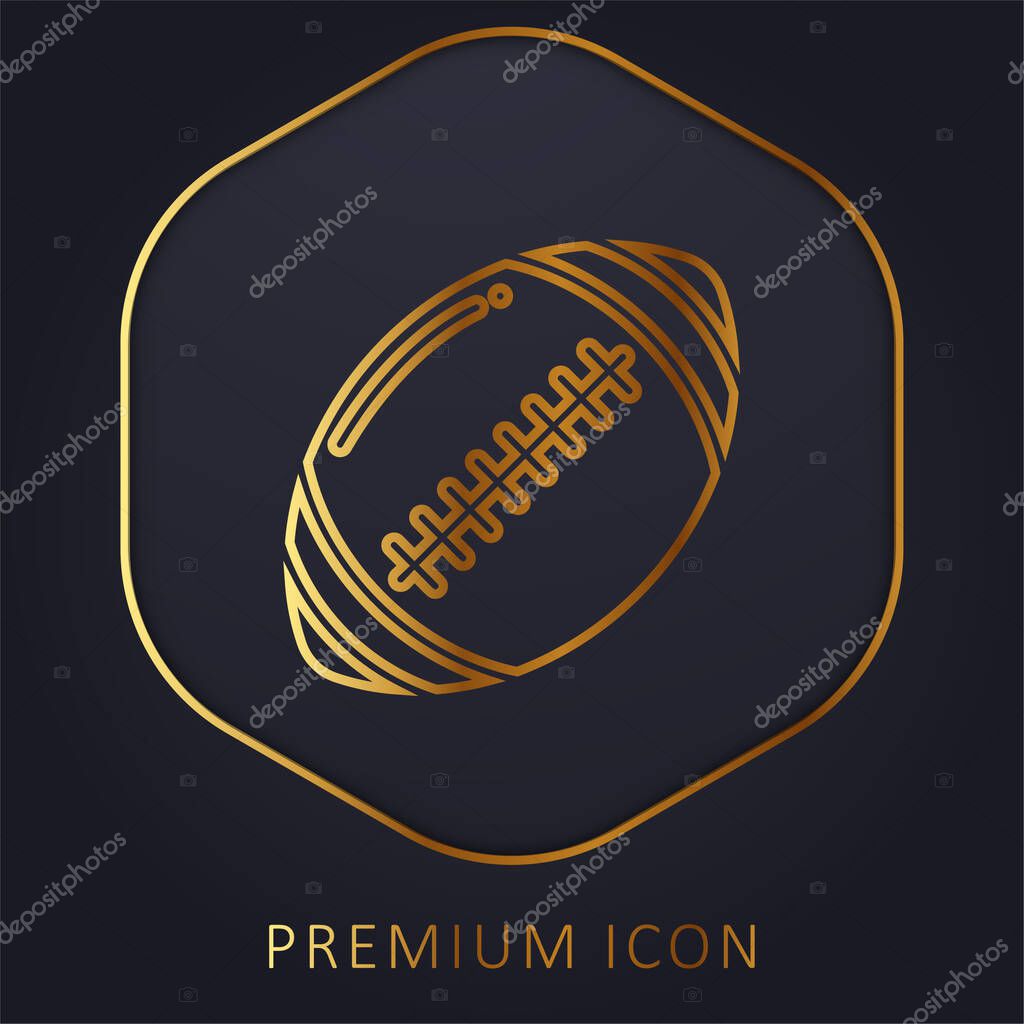 American Football golden line premium logo or icon
