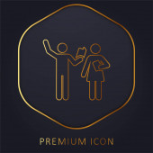Acting Class goldene Linie Premium-Logo oder Symbol