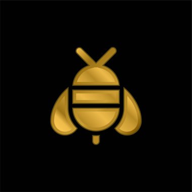 Arı altın kaplama metalik simge veya logo vektörü