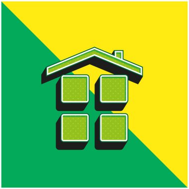 Uygulamalar yeşil ve sarı modern 3d vektör simgesi logosu