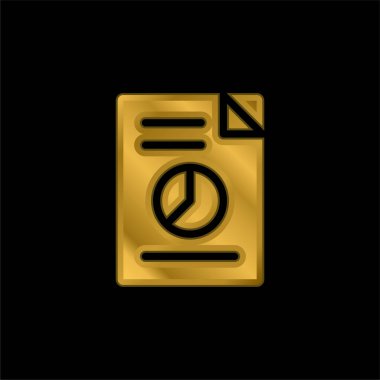 Analitik altın kaplama metalik simge veya logo vektörü