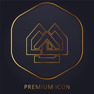 Alliedhomes Logo golden line premium logo or icon clipart