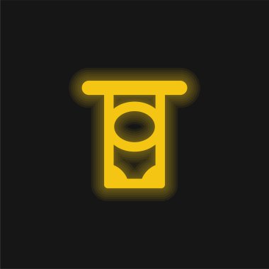 ATM sarısı parlak neon simgesi