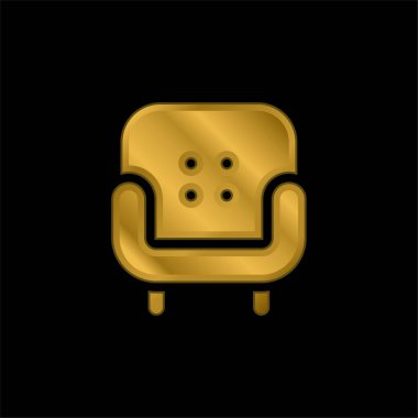 Koltuk altın kaplama metalik simge veya logo vektörü