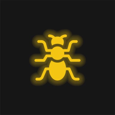 Parlayan sarı neon karınca simgesi