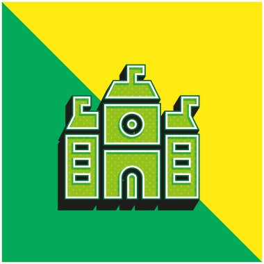 Academy Green and yellow modern 3d vector icon logo clipart
