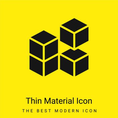 3d Küp en az parlak sarı madde simgesi