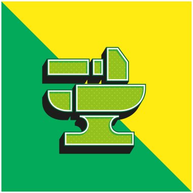 Anvil Green ve sarı modern 3d vektör simgesi logosu