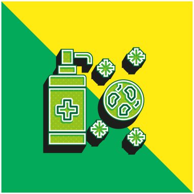 Antiseptik yeşil ve sarı modern 3d vektör simgesi logosu