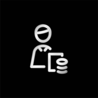 Muhasebeci gümüş kaplama metalik simge