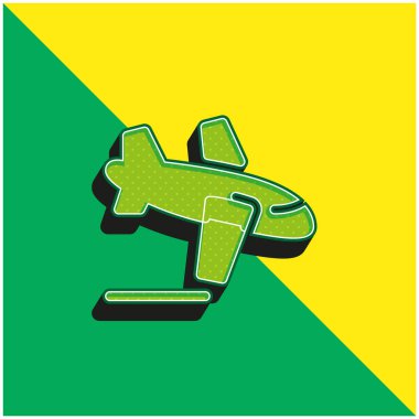 Gelişler Yeşil ve sarı modern 3D vektör simgesi logosu