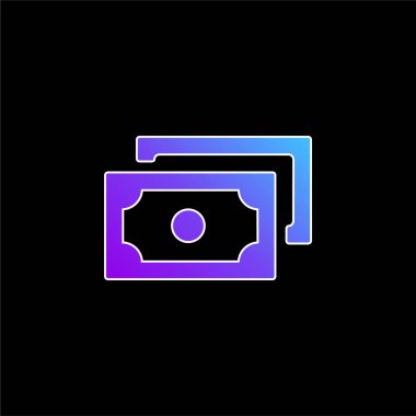 Banknotlar mavi gradyan vektör simgesi