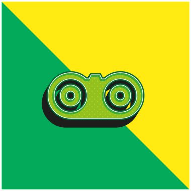 Dürbünler Yeşil ve Sarı Modern 3D vektör simgesi logosu