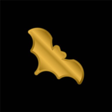 Yarasa altın kaplama metalik simge veya logo vektörü